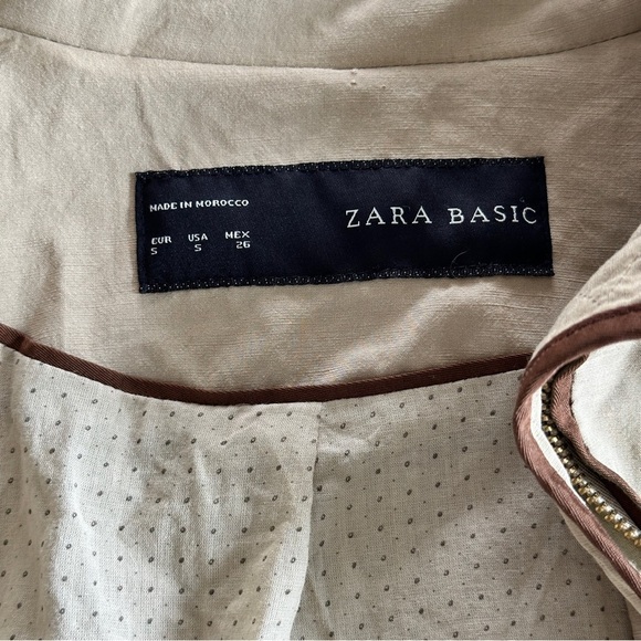 Zara Utility Military Equestrian Jacket Tan Size Small - Picture 10 of 15